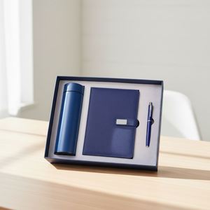 Leather Notebook and Pen Luxury Business Journal Note <b>Book</b> Promotional Gift Set With Water Bottle - Product Image 3