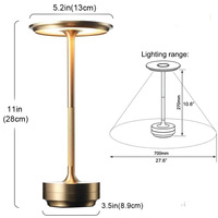 Lampe de table LED à batterie rechargeable portable flexible moderne à commande tactile pour restaurant café salon hôtel chevet maison