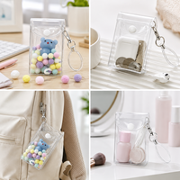 PVC Transparent sac porte-clés dessin animé poupée aveugle boîte sac de rangement écouteur porte-monnaie pochette sac pendentif pour femmes enfants cadeau