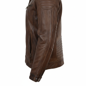 Chaqueta de cuero holgada con estilo para hombre genuino 100%, diseño Vintage, manga larga, alta calidad, la mejor condición frontal Popular - Product Image 1