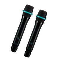 G-mark-système de Microphone sans fil Pro, 2 canaux, UHF, avec deux microphones portables, Microphone Lavalier Pro, tout en métal