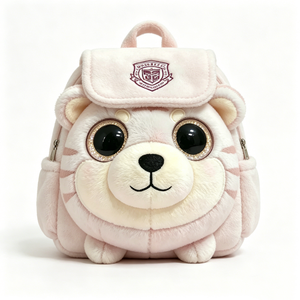 Porte-clés en peluche mini tigre personnalisé, rayé rose et blanc, avec paillettes, grands yeux, charme doux et moelleux, Halloween, unisexe, rembourré en coton PP - Product Image 2
