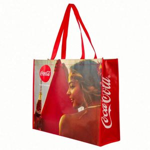 Sacs de courses réutilisables personnalisés, sacs promotionnels en PP laminé non tissé - Product Image 1