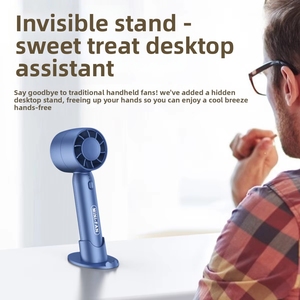<span class=keywords><strong>Ventilateur</strong></span> portable T-10 sans fil rechargeable à 3 vitesses avec support pour téléphone portable pour bureau, voiture, voyage, usage au bureau, mini <span class=keywords><strong>ventilateur</strong></span> personnel - Product Image 5