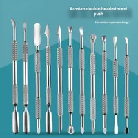 Pousse-cuticules double face en acier, outil de manucure pour l'élimination des cuticules, style russe pour le biseau de sabot de cheval, frontal ukrainien, produit phare