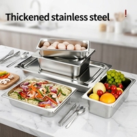 Bac Gastronorme en Acier Inoxydable Écologique 1/2 Taille GN pour Table Vapeur Commerciale, Conteneur Alimentaire, Équipement de Cuisine