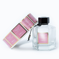 Autocollant adhésif étanche pour produits cosmétiques personnalisés, étiquette en rouleau de vinyle brillant, pour emballage privé, bouteilles de parfum, pièces