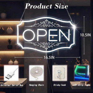 LED Open Neon <b>Sign</b> Indoor Dimmable USB Powered Shop Window <b>Sign</b> Decorative Ambient Light Indicator Light Customizable 5V 12V - Product Image 2