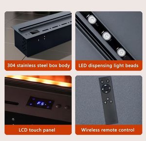 Moderno Wi-Fi LED llama Artificial <span class=keywords><strong>leña</strong></span> <span class=keywords><strong>chimenea</strong></span> vapor niebla fuego vapor electrónico calentador de pared 3D calentador de pared 150 cm - Product Image 6