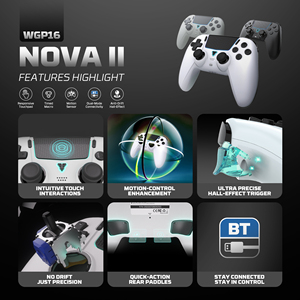 Fantech wgp16 đa nền tảng hiệu ứng Hall <span class=keywords><strong>Gamepad</strong></span> cảm biến chuyển động đáp ứng Touchpad chơi game điều khiển với sạc không dây cơ sở - Product Image 4