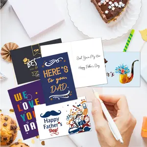 Father Day Personalize Foldable Art Print Card Mother Day Anniversary Greeting Card Handicraft with Envelope Stickers