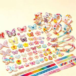 Creative <b>Bow</b> Making Kit Kids DIY Headband Hair <b>Clips</b> Ribbon Flower Star Gem Sticker Birthday Craft Present Set - Product Image 6