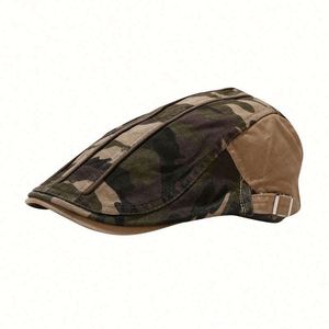 Gorra Newsboy de Algodón Lavado con Camuflaje Vintage de Alta Calidad, Personalizable OEM, con Banda Metálica Ajustable, Gorras Clásicas de Moda para Hombre - Product Image 4