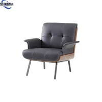 Fauteuil d'appoint en cuir italien de qualité supérieure JRSD, fauteuil à dossier haut moderne pour la maison/le bureau/l'hôtel