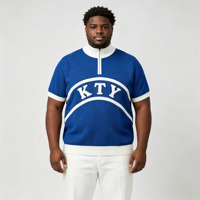 Pull tricoté zippé mi-long pour homme, anti-plis et anti-rétrécissement, style simple et tendance, idéal pour l'été - ODM/OEM 'KTY'
