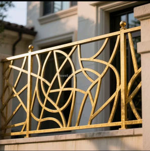 Puerta de Entrada Principal de Hierro Forjado de Lujo, Puerta Corredera Doble, Precios de Fábrica Personalizados para <span class=keywords><strong>Exteriores</strong></span> Modernos - Product Image 5