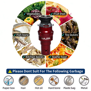 DYNA D100 <span class=keywords><strong>Triturador</strong></span> de Residuos de Alimentos Inteligente de Acero Inoxidable, Unidad de Eliminación de Basura para Cocina, <span class=keywords><strong>Triturador</strong></span> Eléctrico de <span class=keywords><strong>Fregadero</strong></span>, Duradero - Product Image 2