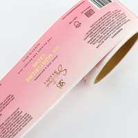 Étiquettes personnalisées en rouleau avec dorure à chaud, autocollants en papier couché pour emballage de flacons de parfum de luxe, marquage élégant, prix d'usine en gros