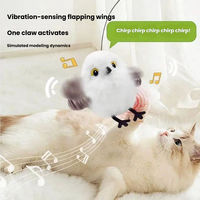 Jouet interactif pour chat en peluche sonore, simulation d'oiseau couineur, baguette de chatonnière, écologique et adorable, pour l'auto-amusement - Vente chaude