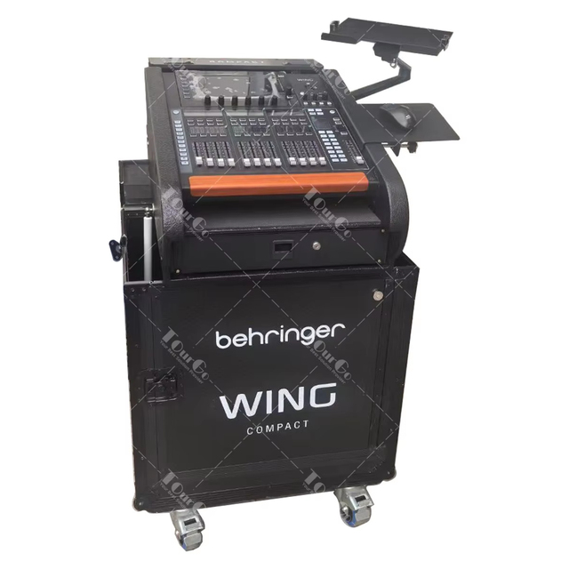 All Black Flip Flight case for Behringher Wing Compact with 1U Drawer