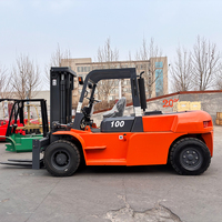 Chariot élévateur diesel 7-8 tonnes avec mât à levage libre 6m pour entrepôt à hauteur, rayonnage de stockage de deuxième niveau, équipement de levage de palettes