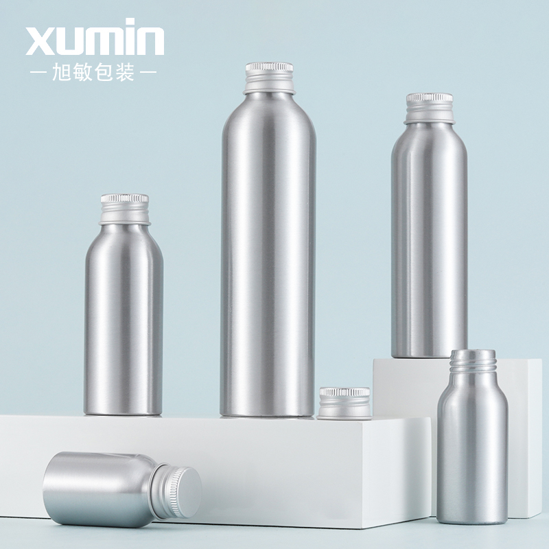 luxury cosmetic 30ml 50ml 100ml 120ml 250ml toner aluminum bottles with screw lid