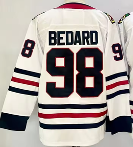 Camisa de Hóquei no Gelo Masculina 2025 Chicago Nova, Qualidade Superior, Costurada, Secagem Rápida e Respirável, Modelos 98 Connor Bedard e 88 Patrick Kane - Product Image 6