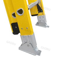 Nouvelle échelle télescopique en fibre de verre isolée jaune, design innovant, deux sections, capacité de 150 kg, usage industriel