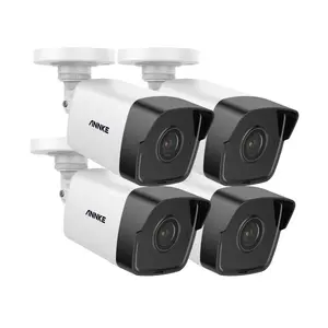 ANNKE 4 adet 5MP POE IP güvenlik kamera dahili mikrofon gece görüş hava kurşun mermi güvenlik kamerası ses ile