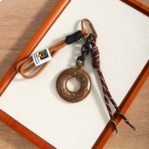 Hot Selling Women Fashion Bag Decorations Girls <b>Car</b> <b>Key</b> <b>Chain</b> Dessert Lovers Soft PU Leather Donuts Charms Coin Holder Keychain - Product Image 5