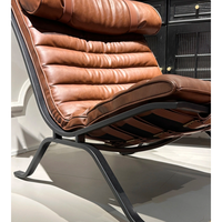 Fauteuil de salon en cuir de luxe Fauteuil inclinable pour salon Fauteuil de relaxation extérieur Fauteuil confortable en cuir véritable