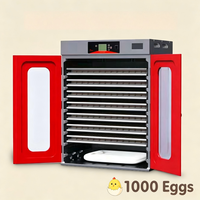 Incubateur de haute qualité pour 1000 œufs, machine d'éclosion à température contrôlée intelligente pour poulets, dindes, oies, canards, cailles, livraison rapide