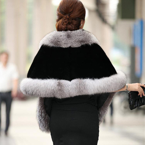 Hot Sale New Fashion Winter Warm Ladies Luxury Customized Cape Shawl Women Faux Fox <strong>Mink</strong> Fur <strong>Poncho</strong> - Product Image 3
