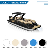 Bateau ponton de luxe en aluminium polyvalent Kinlife 2027 avec moteur pour les croisières en famille, les loisirs aquatiques et les activités de groupe