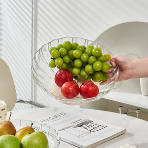 Corbeille à fruits de luxe avec base amovible, plat de service transparent premium drainable pour la décoration intérieure, cadeau de mariage, <span class=keywords><strong>assiette</strong></span> à fruits - Product Image 4