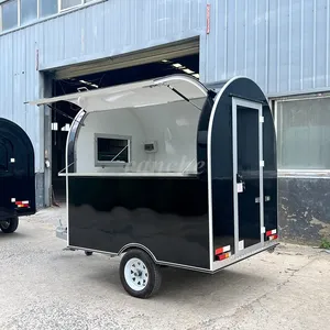 Nuevo Diseño de Carrito de Comida Rápida Negro para Hot Dogs, Personalizable, Remolque de Comida Móvil - Product Image 1