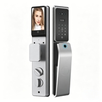 Cerradura Inteligente de Alta Gama a Prueba de Agua 6068 6590 con Reconocimiento Facial 3D, Huella Dactilar, Wi-Fi Tuya, Nube, para Puerta de Aluminio/Madera, Exterior