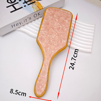 Brosse démêlante à coussin d'air naturelle pour cheveux bouclés, ensemble peigne et brosse, brosse sèche-cheveux en acétate, brosse à cheveux
