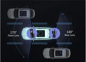 Caméra de tableau de bord de voiture Offre Spéciale 2k + 1080p double objectif Résolution caméra à double objectif avec compteur de vitesse GPS HUD
