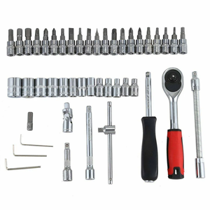 46pcs Multi-Functional Red Black Carbon Steel Hand Ratchet <b>Wrench</b> Set OEM Combination Household Hardware Repair 46PCS-Red/Black - Product Image 5