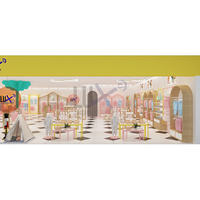 Estante de exhibición de tienda de ropa moderna para niños, decoración de diseño de tienda de ropa para niños