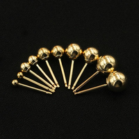 Boucles d'oreilles classiques en or rempli 14KGF, perles rondes, accessoires DIY, vente en gros