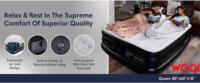 Matelas Gonflable WOQI Gonflage/Dégonflage Rapide et Facile avec Pompe Intégrée, Matelas d'Air Élevé 18" Durable pour Camping et Maison