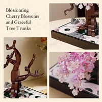 Ensemble de construction d'un arbre bonsaï mignon en fleurs de cerisier pour enfants, écologique, 900 pièces