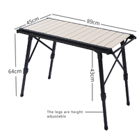 Feistel Vente en gros BBQ extérieur IGT Table de camping Table de camping pliante détachable en alliage d'aluminium