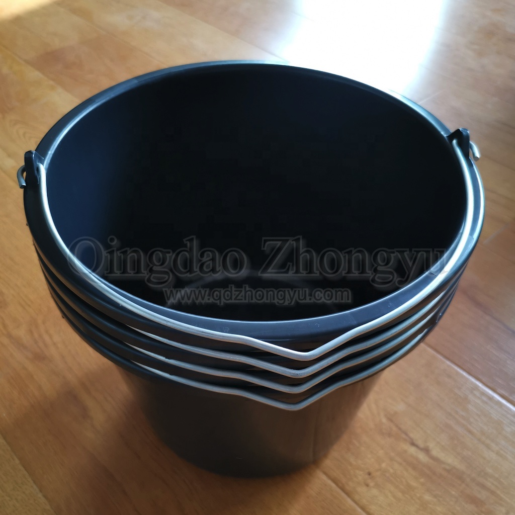 KADAX Plastic Bucket 16L, Large Builders With Metal Handle For Cleaning And Plastering Black Construction Cement Paint Set Of 3 1099811220