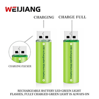 Batterie lithium rechargeable USB-C AA 600-2600mWh, charge rapide en 1,5h avec voyant lumineux pour manette de jeu