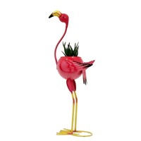 Jardinière Flamingo en Métal Coloré Oniya, Statue d'Extérieur pour Jardin, Pot de Fleurs, Décoration de Pelouse, Patio, Cour Arrière