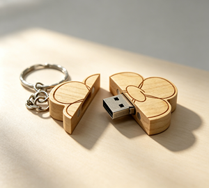Memoria USB Ecológica con Forma de Flor de Madera, 2GB-128GB, USB 2.0, Logotipo Grabado Personalizado, Caja de Regalo Corporativa, 1 Año de Garantía - Product Image 2