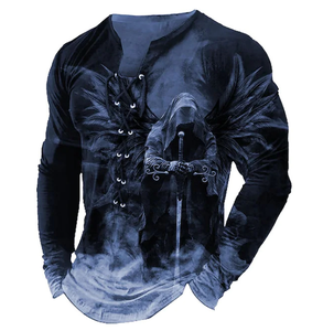 Оптовая продажа, лидер продаж, новые модные мужские повседневные топы с <span class=keywords><strong>3D</strong></span>-принтом животных, футболка с длинным рукавом - Product Image 6